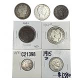 [7 Coins] 1831-1915 U.S. Mixed Coin Lot LC-50C