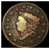 1824 Coronet Head Large Cent NICELY  CIRCULATED