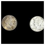 [2 Coins] 1905-1928 Barber & Mercury 10Cs