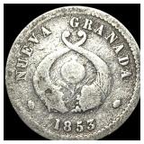 1853 Colombia Silver 1 Decimo