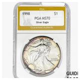 1998 American Silver Eagle PGA MS70