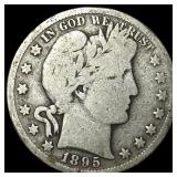 1895-S Silver Barber Half Dollar LIGHTLY CIRCULATE
