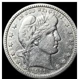 1911-D Silver Barber Quarter NEARLY UNCIRCULATED