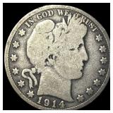 1914 Barber Half Dollar LIGHTLY CIRCULATED