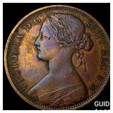 1862 Great Britain Bronze 1 Penny KM 749.2