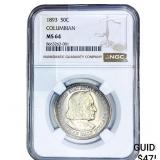 1893 Columbia Half Dollar NGC MS64