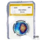 1826 Capped Bust Half Dollar PGA MS61 Monster