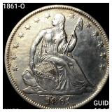 1861-O Seated Liberty Half Dollar CHOICE AU