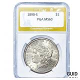 1890-S Morgan Silver Dollar PGA MS63