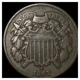 1867 Two-Cent Piece ABOUT UNCIRCULATED