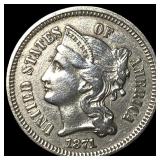 1871 Nickel Three-Cent Piece NEARLY UNCIRCULATED