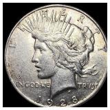 1928-S Silver Peace Dollar NEARLY  UNCIRCULATED