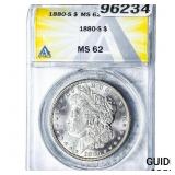 1880-S Morgan Silver Dollar ANACS MS62