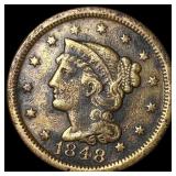 1848 Braided Hair Large Cent LIGHTLY CIRCULATED