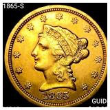 1865-S $2.50 Gold Quarter Eagle UNCIRCULATED