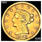 1853 $2.50 Gold Quarter Eagle CHOICE AU