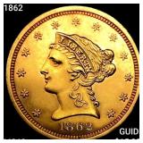 1862 $2.50 Gold Quarter Eagle UNCIRCULATED