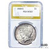 1928-S Silver Peace Dollar PGA MS63