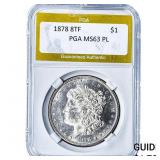 1878 8TF Morgan Silver Dollar PGA MS63 PL