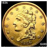 1836 $2.50 Gold Quarter Eagle UNCIRCULATED