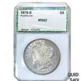 1878-S Morgan Silver Dollar PCI MS62 PL Obv.