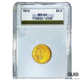 1912 $2.50 Gold Quarter Eagle UNC MS64