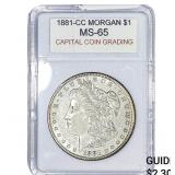 1881-CC Morgan Silver Dollar CCG MS65