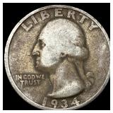 1934 Silver Washington Quarter NICELY CIRCULATED