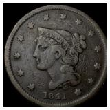 1841 Braided Hair Large Cent LIGHTLY CIRCULATED