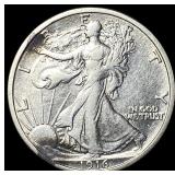 1916-D Silver Walking Liberty Half Dollar NEARLY U