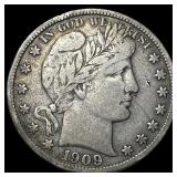 1909 Silver Barber Half Dollar NEARLY  UNCIRCULAT