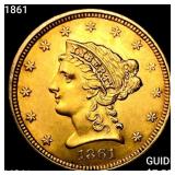1861 $2.50 Gold Quarter Eagle UNCIRCULATED