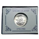 1982-D Silver George Washington 250th Commem. 50C