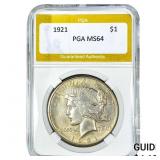 1921 Silver Peace Dollar PGA MS64