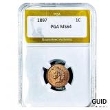 1897 Indian Head Cent PGA MS64