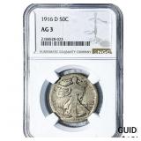 1916-D Walking Liberty Half Dollar NGC AG3