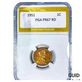 1951 Wheat Cent PGA MS67 RD