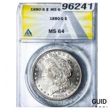 1880-S Morgan Silver Dollar ANACS MS64