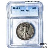 1919-D Walking Liberty Half Dollar ICG F12