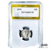 1919 Mercury Silver Dime PGA MS65 FB