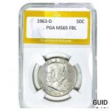 1963-D Franklin Half Dollar PGA MS65 FBL