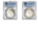 [2 Coins] 1883 Morgan Silver Dollar PCGS MS63-64