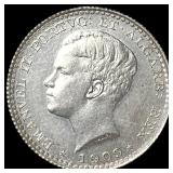 1909 Portugal Silver 100 Reis