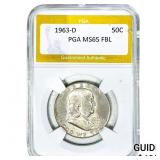 1963-D Franklin Half Dollar PGA MS65 FBL