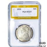 1836 Capped Bust Half Dollar PGA MS64