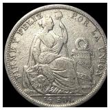 1922 JR Peru Silver 1/2 Sol