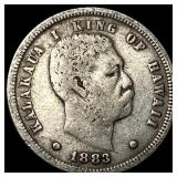 1883 Hawaii Silver Dime ABOUT UNCIRCULATED