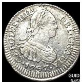 1797-PP Bolivia Charles IV Silver 1/2 Real