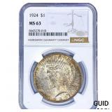 1924 Silver Peace Dollar NGC MS63