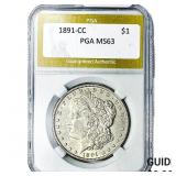 1891-CC Morgan Silver Dollar PGA MS63